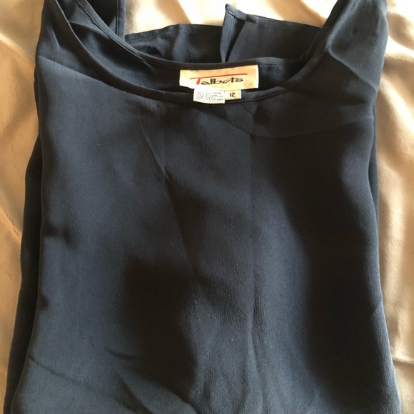 Ladies navy Talbots size 12 silk tunic top - Picture 1 of 3